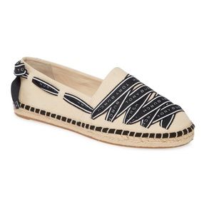 Tory Burch Black and Cream Espadrilles